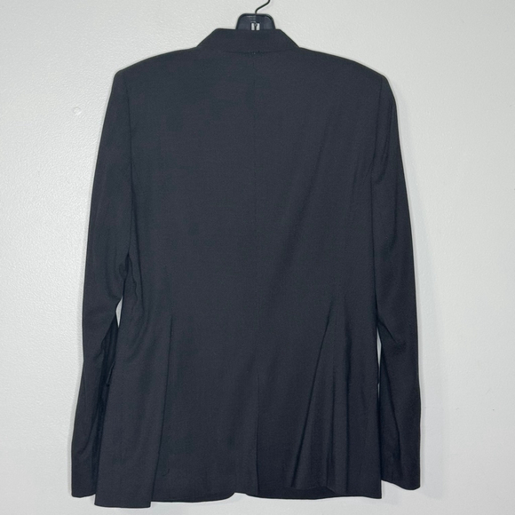 Lafayette 148 Wool Blend 2 Button Micro Dot Black Career Blazer Size 8 - Picture 6 of 8